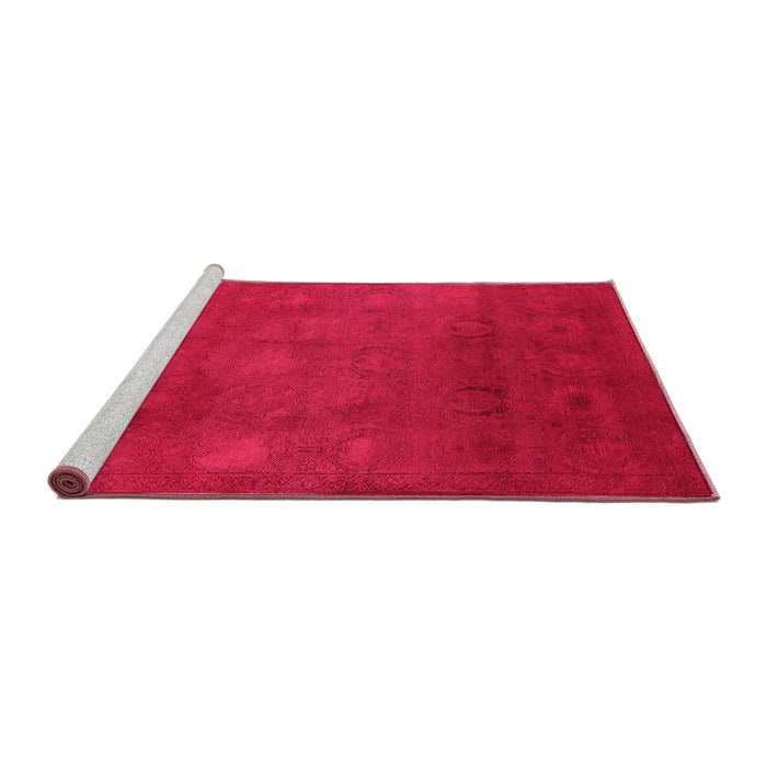 Sideview of Machine Washable Oriental Pink Industrial Rug, wshurb2662pnk