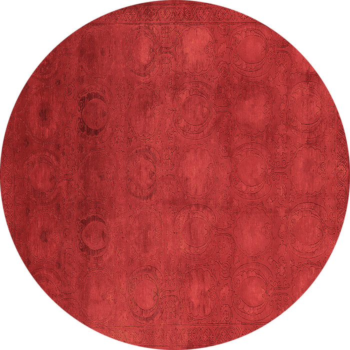 Round Machine Washable Oriental Brown Industrial Rug, wshurb2662brn