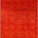 Square Mid-Century Modern Red Oriental Rug, urb2662