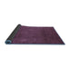 Sideview of Oriental Blue Industrial Rug, urb2662blu