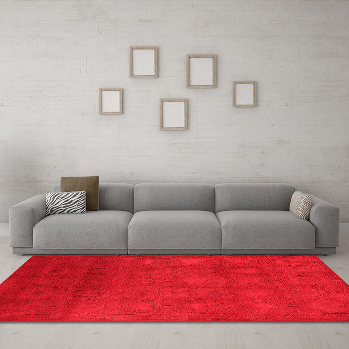Industrial Red Washable Rugs