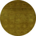 Round Oriental Green Industrial Rug, urb2662grn