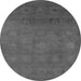 Round Machine Washable Oriental Gray Industrial Rug, wshurb2662gry