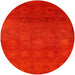 Round Mid-Century Modern Red Oriental Rug, urb2662