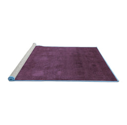 Sideview of Machine Washable Oriental Blue Industrial Rug, wshurb2662blu