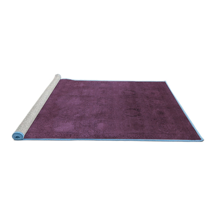Sideview of Machine Washable Oriental Blue Industrial Rug, wshurb2662blu