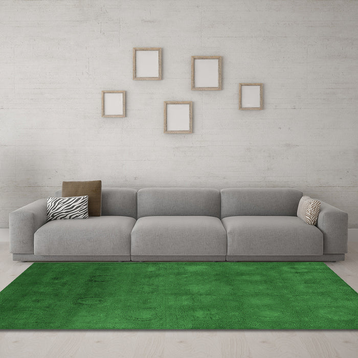 Machine Washable Oriental Emerald Green Industrial Area Rugs in a Living Room,, wshurb2662emgrn