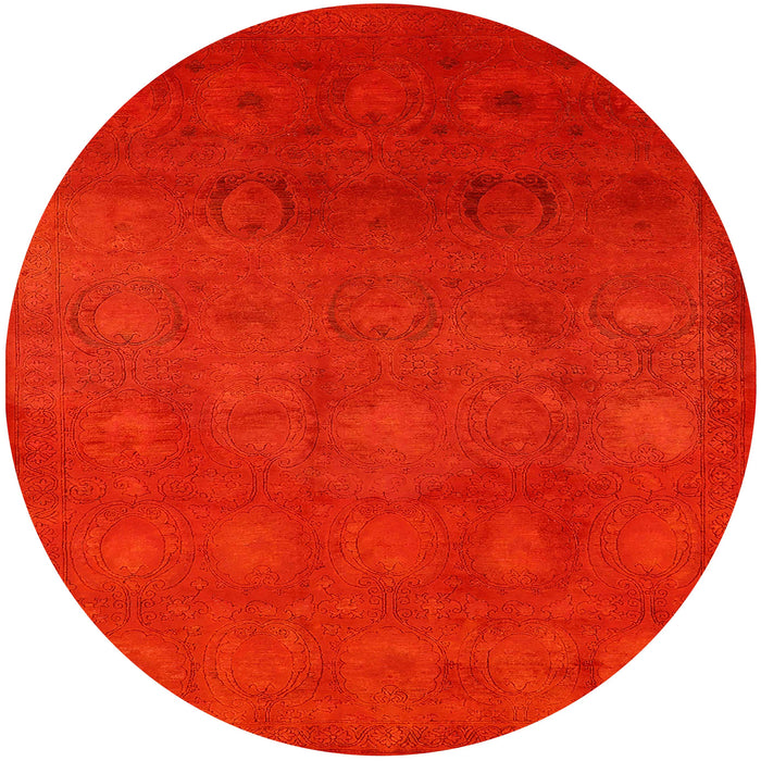 Round Machine Washable Industrial Modern Red Rug, wshurb2662
