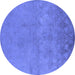 Round Oriental Blue Industrial Rug, urb2663blu