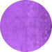 Round Oriental Purple Industrial Rug, urb2663pur