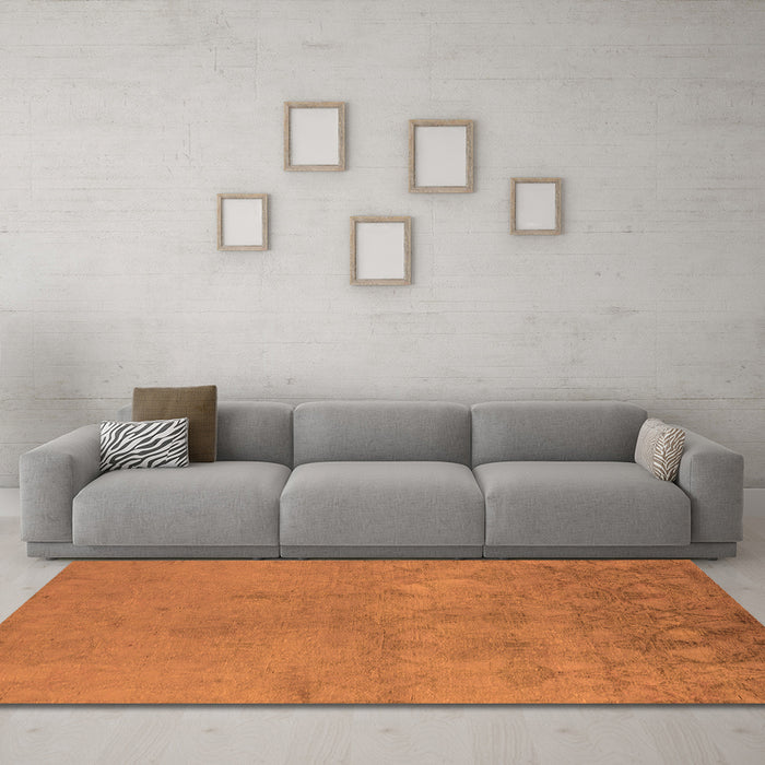 Machine Washable Oriental Orange Industrial Area Rugs in a Living Room, wshurb2663org