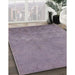 Mid-Century Modern French Lilac Purple Oriental Rug in Family Room, urb2663