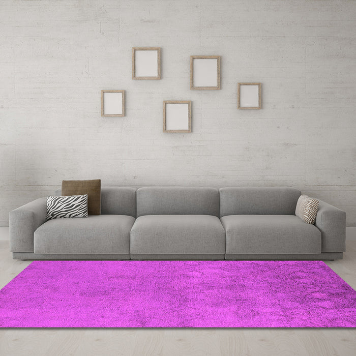 Machine Washable Oriental Pink Industrial Rug in a Living Room, wshurb2663pnk