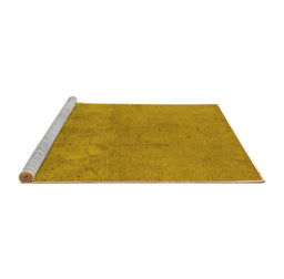 Sideview of Machine Washable Oriental Yellow Industrial Rug, wshurb2663yw