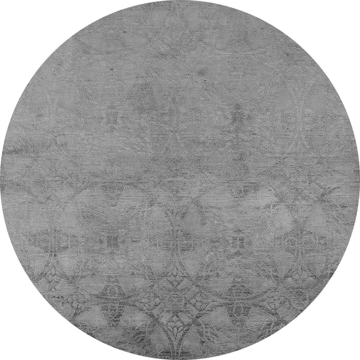 Round Oriental Gray Industrial Rug, urb2663gry