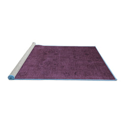 Sideview of Machine Washable Oriental Blue Industrial Rug, wshurb2664blu