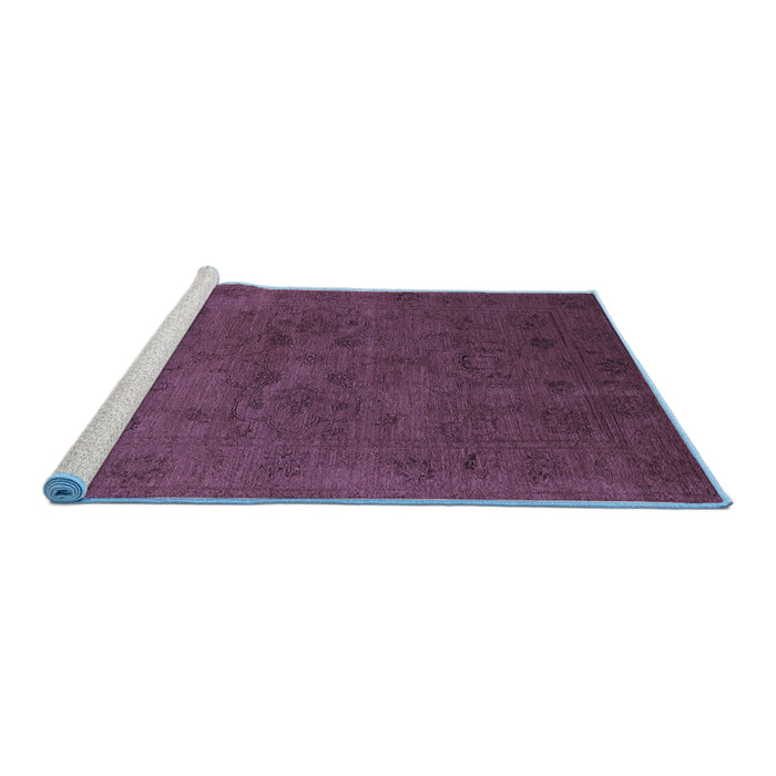Sideview of Machine Washable Oriental Blue Industrial Rug, wshurb2664blu
