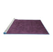 Sideview of Machine Washable Oriental Blue Industrial Rug, wshurb2664blu