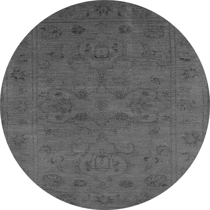 Round Oriental Gray Industrial Rug, urb2664gry