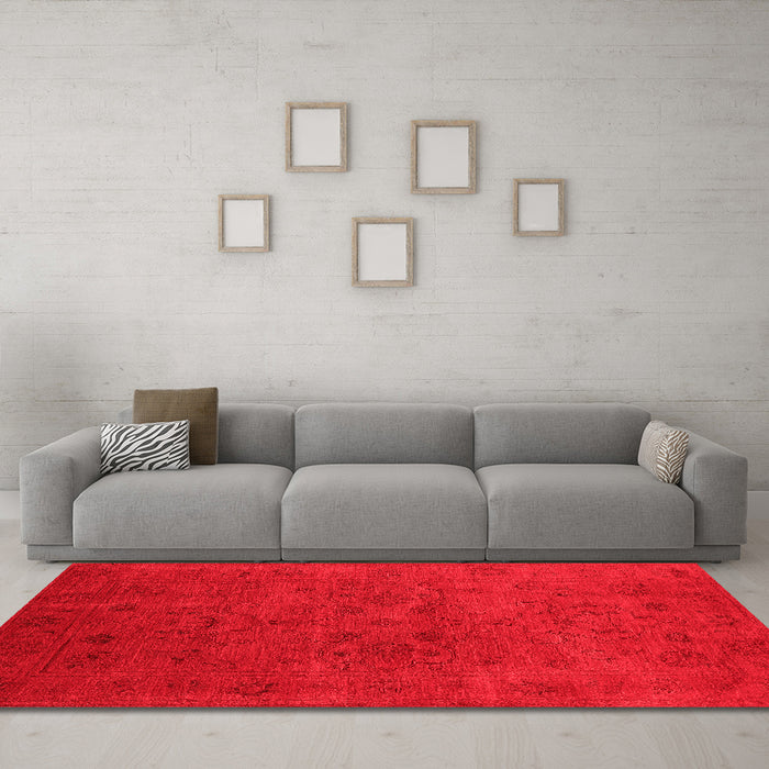 Industrial Red Washable Rugs