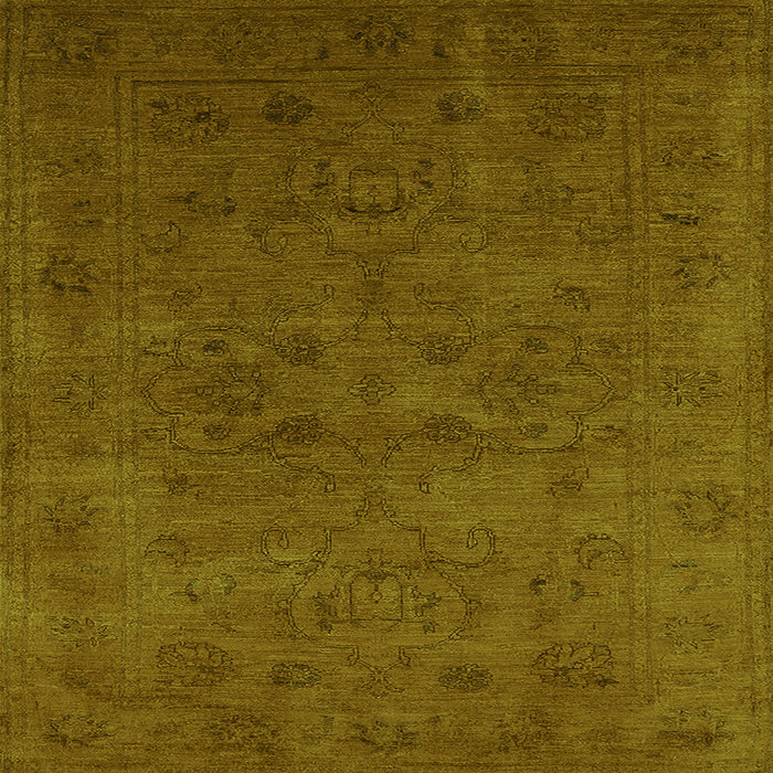 Square Machine Washable Oriental Green Industrial Area Rugs, wshurb2664grn