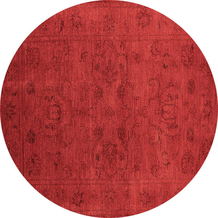 Round Machine Washable Oriental Brown Industrial Rug, wshurb2664brn