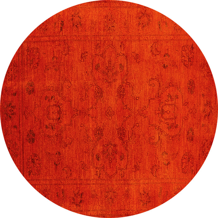 Round Oriental Yellow Industrial Rug, urb2664yw