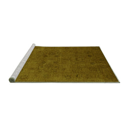 Sideview of Machine Washable Oriental Green Industrial Area Rugs, wshurb2664grn