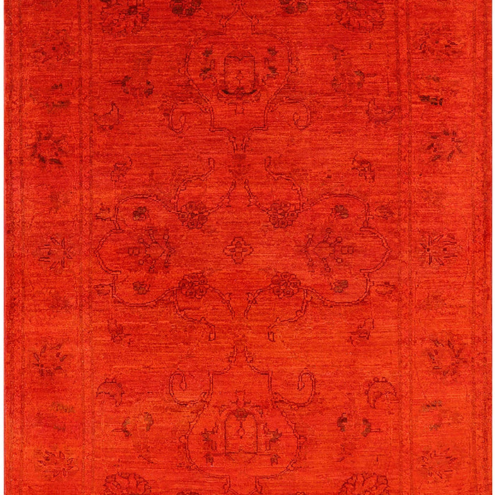Mid-Century Modern Orange Oriental Rug, urb2664