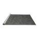 Sideview of Machine Washable Oriental Gray Industrial Rug, wshurb2664gry