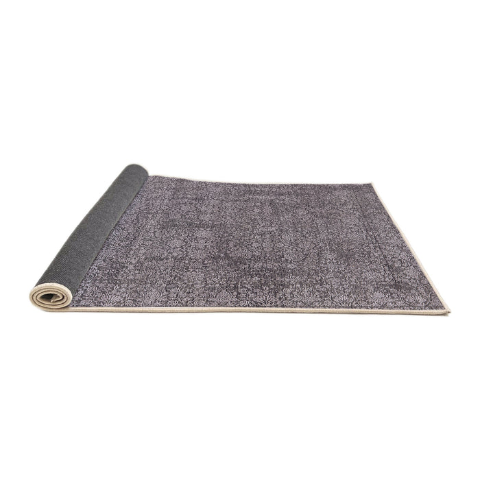 Sideview of Mid-Century Modern Carbon Gray Oriental Rug, urb2665