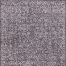Square Mid-Century Modern Carbon Gray Oriental Rug, urb2665