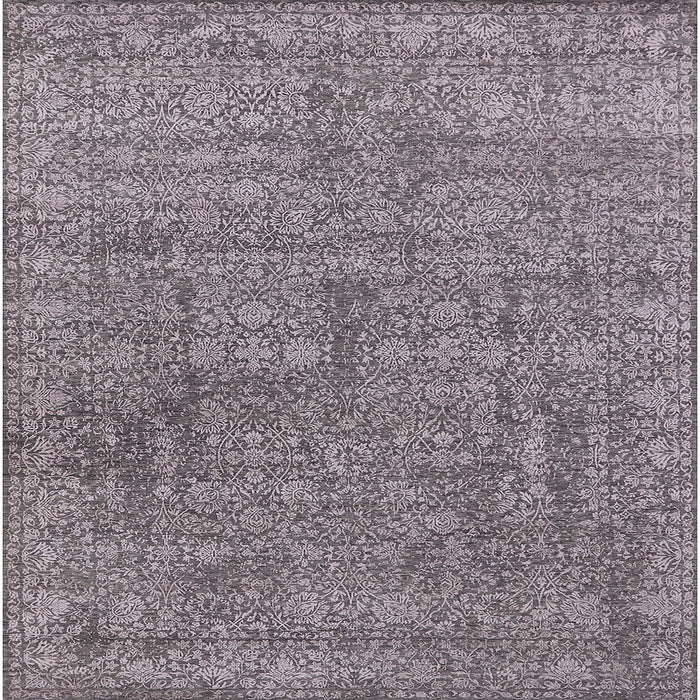 Square Mid-Century Modern Carbon Gray Oriental Rug, urb2665