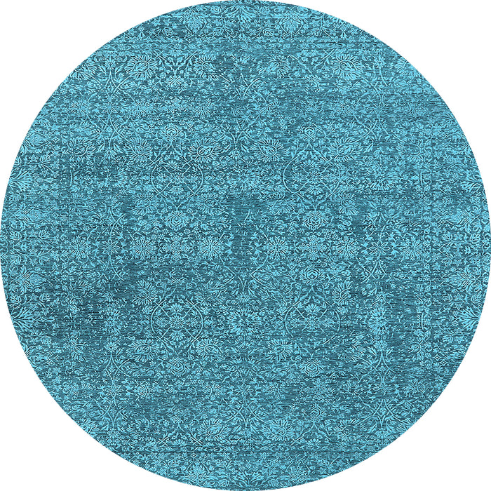 Round Oriental Light Blue Industrial Rug, urb2665lblu