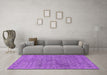 Machine Washable Oriental Purple Industrial Area Rugs in a Living Room, wshurb2665pur