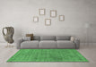 Machine Washable Oriental Emerald Green Industrial Area Rugs in a Living Room,, wshurb2665emgrn