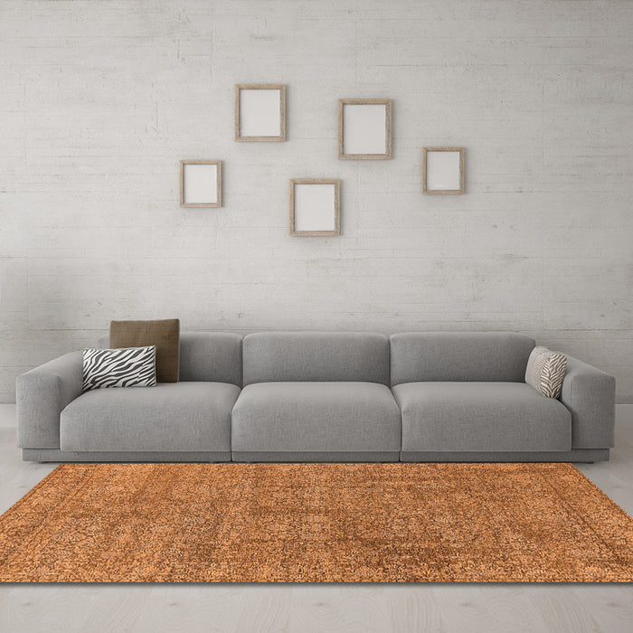 Machine Washable Oriental Orange Industrial Area Rugs in a Living Room, wshurb2665org