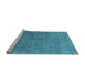 Sideview of Machine Washable Oriental Light Blue Industrial Rug, wshurb2665lblu