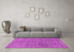 Machine Washable Oriental Pink Industrial Rug in a Living Room, wshurb2665pnk