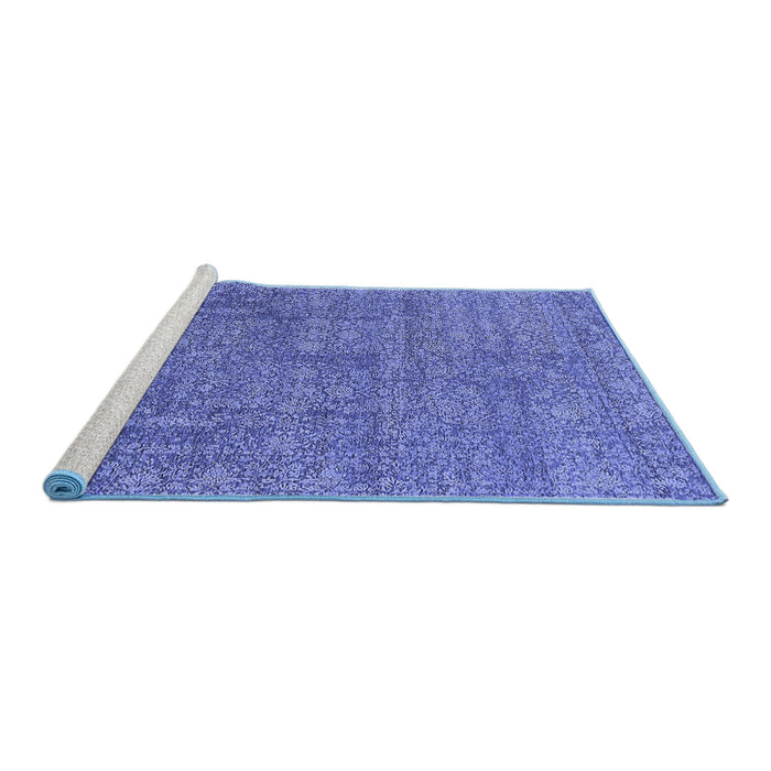 Sideview of Machine Washable Oriental Blue Industrial Rug, wshurb2665blu