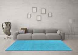 Machine Washable Oriental Light Blue Industrial Rug in a Living Room, wshurb2666lblu