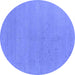 Round Oriental Blue Industrial Rug, urb2666blu