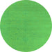 Round Oriental Green Industrial Rug, urb2666grn