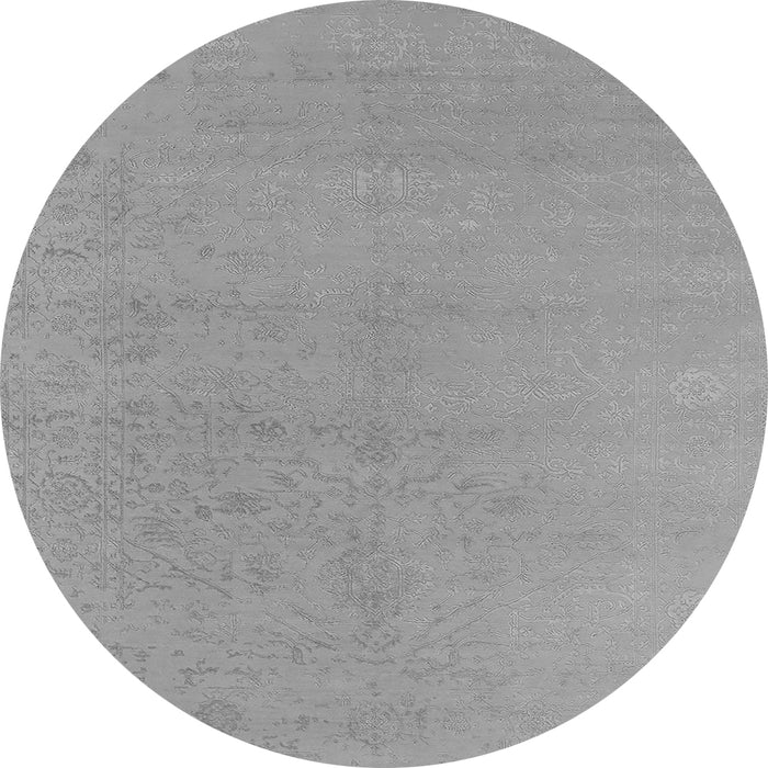 Round Oriental Gray Industrial Rug, urb2666gry