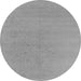 Round Oriental Gray Industrial Rug, urb2666gry