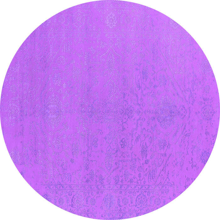 Round Oriental Purple Industrial Rug, urb2666pur