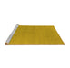 Sideview of Machine Washable Oriental Yellow Industrial Rug, wshurb2666yw