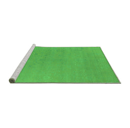 Sideview of Machine Washable Oriental Green Industrial Area Rugs, wshurb2666grn