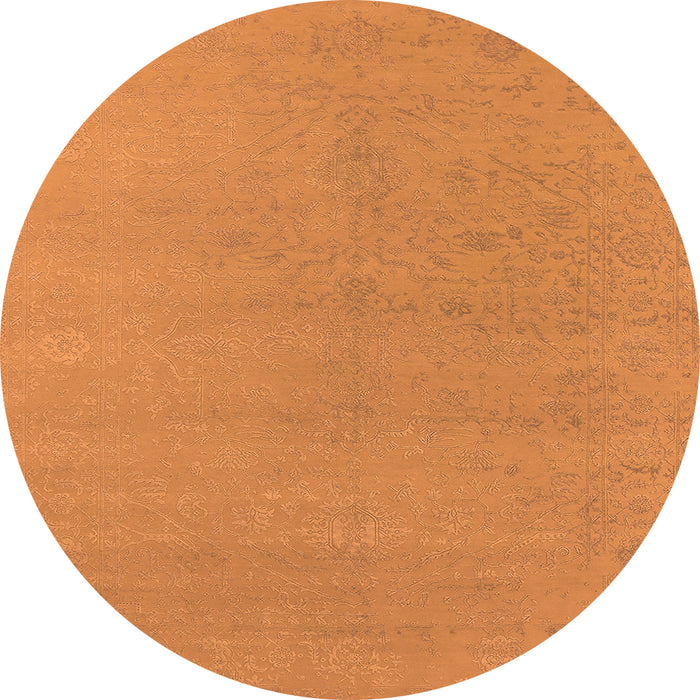 Round Oriental Orange Industrial Rug, urb2666org