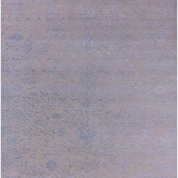 Square Mid-Century Modern Dark Gray Oriental Rug, urb2666